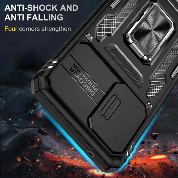 Ударостійкий чохол Camshield Army Ring для Samsung Galaxy A23 4G — Чорний — фото 3