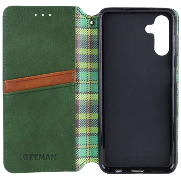 Шкіряний чохол-книжка GETMAN Cubic (PU) для Samsung Galaxy A24 4G — Зелений — фото 3 Шкіряний чохол-книжка GETMAN Cubic (PU) для Samsung Galaxy A24 4G — Зелений — фото 3