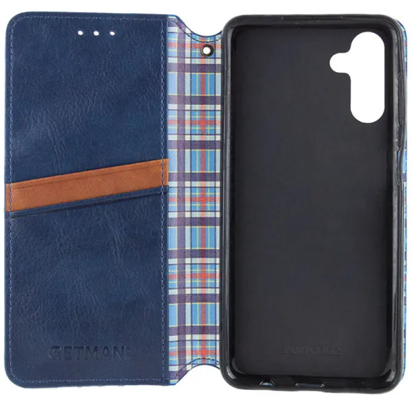 Кожаный чехол-книжка GETMAN Cubic (PU) для Samsung Galaxy A27 — Синий — фото 3