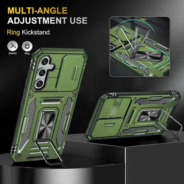 Ударопрочный чехол Camshield Army Ring для Samsung Galaxy A34 5G — Оливковый — фото 3 Ударопрочный чехол Camshield Army Ring для Samsung Galaxy A34 5G — Оливковый — фото 3