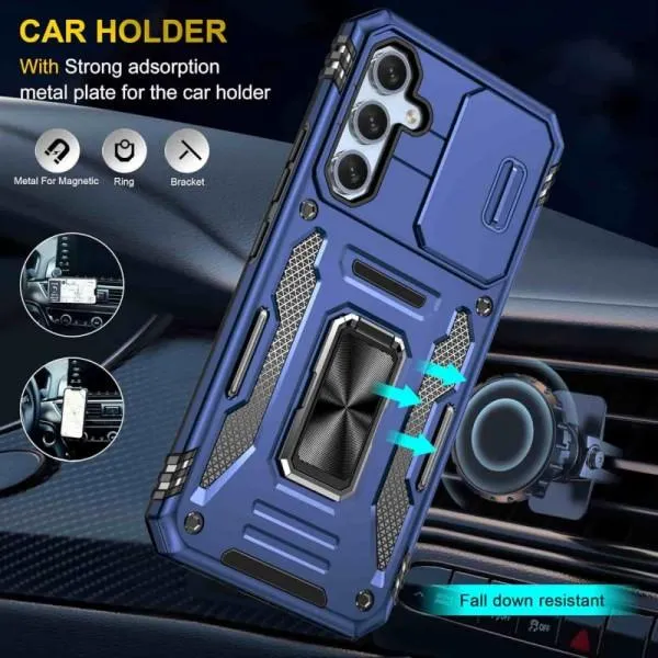 Ударопрочный чехол Camshield Army Ring для Samsung Galaxy A35 / A55 — Синий — фото 2