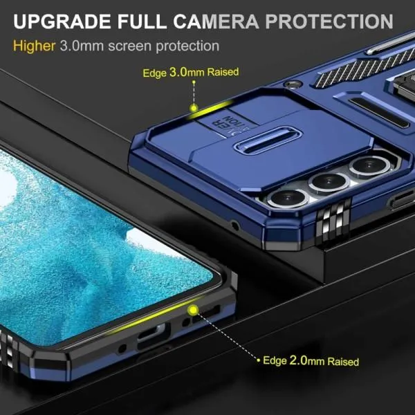 Ударопрочный чехол Camshield Army Ring для Samsung Galaxy A35 / A55 — Синий — фото 5