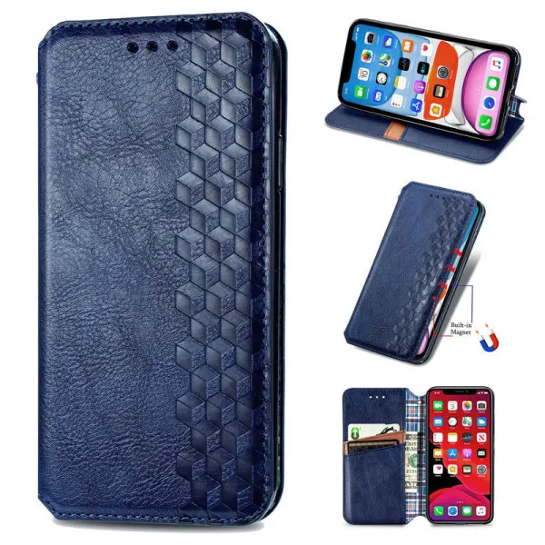 Кожаный чехол-книжка GETMAN Cubic (PU) для Samsung Galaxy A53 5G — Синий — фото 3 Кожаный чехол-книжка GETMAN Cubic (PU) для Samsung Galaxy A53 5G — Синий — фото 3