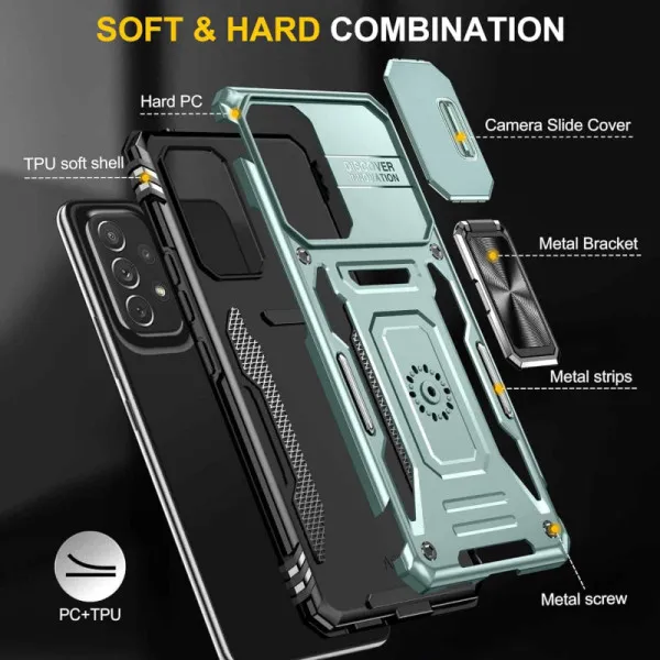Ударопрочный чехол Camshield Army Ring для Samsung Galaxy A53 5G — Зеленый — фото 5 Ударопрочный чехол Camshield Army Ring для Samsung Galaxy A53 5G — Зеленый — фото 5