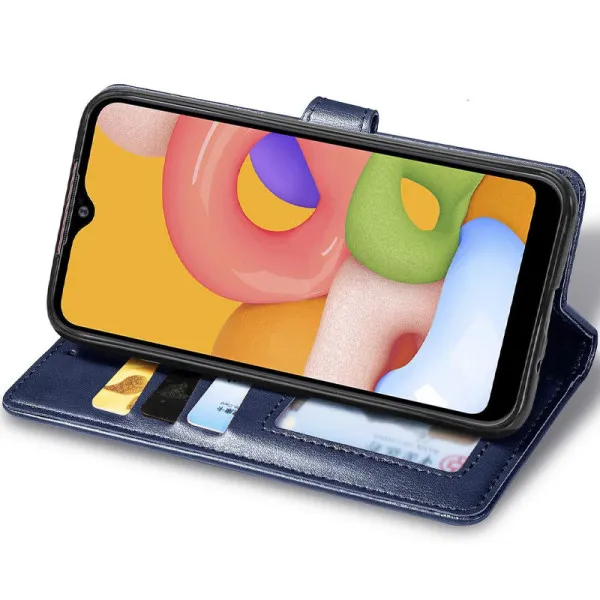 Кожаный чехол-книжка GETMAN Gallant (PU) для Samsung Galaxy A54 5G — Синий — фото 4 Кожаный чехол-книжка GETMAN Gallant (PU) для Samsung Galaxy A54 5G — Синий — фото 4