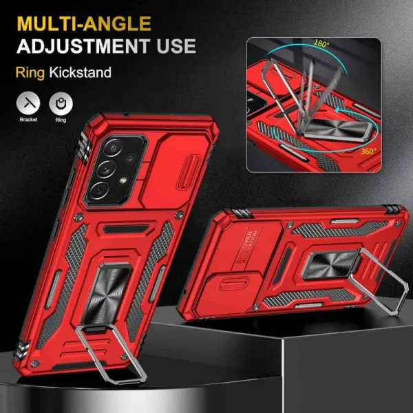 Ударопрочный чехол Camshield Army Ring для Samsung Galaxy A73 5G — Красный — фото 3 Ударопрочный чехол Camshield Army Ring для Samsung Galaxy A73 5G — Красный — фото 3