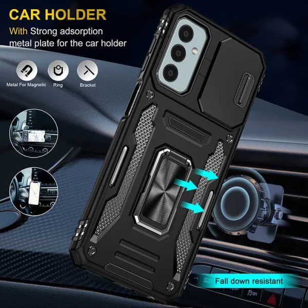 Ударопрочный чехол Camshield Army Ring для Samsung Galaxy M23 5G / M13 4G — Черный — фото 2