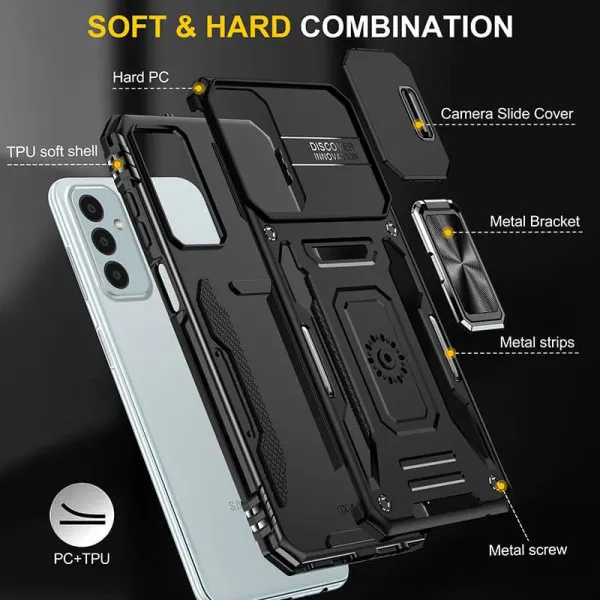 Ударопрочный чехол Camshield Army Ring для Samsung Galaxy M23 5G / M13 4G — Черный — фото 4