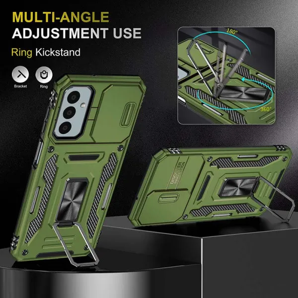 Ударопрочный чехол Camshield Army Ring для Samsung Galaxy M34 5G — Оливковый — фото 2