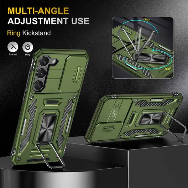 Ударостійкий чохол Camshield Army Ring для Samsung Galaxy S21+ — Оливковий — фото 3 Ударостійкий чохол Camshield Army Ring для Samsung Galaxy S21+ — Оливковий — фото 3