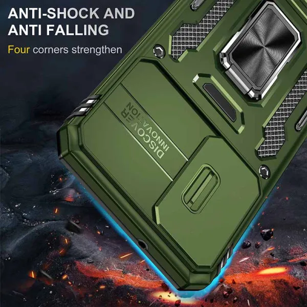 Ударостійкий чохол Camshield Army Ring для Samsung Galaxy S21+ — Оливковий — фото 4 Ударостійкий чохол Camshield Army Ring для Samsung Galaxy S21+ — Оливковий — фото 4