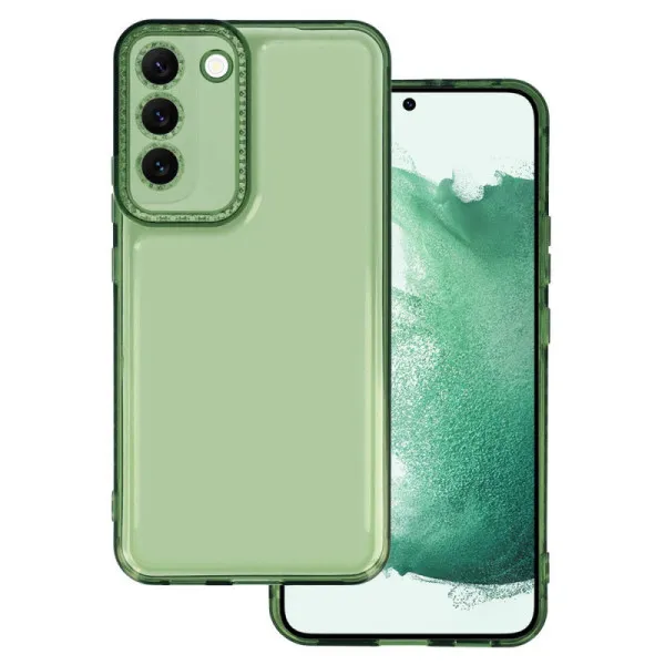 Чехол TPU Starfall Clear для Samsung Galaxy S22+ — Зеленый — фото 3 Чехол TPU Starfall Clear для Samsung Galaxy S22+ — Зеленый — фото 3