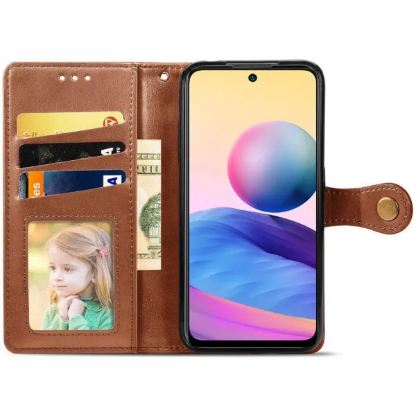 Кожаный чехол-книжка GETMAN Gallant (PU) для Samsung Galaxy S23 FE — Коричневый — фото 2