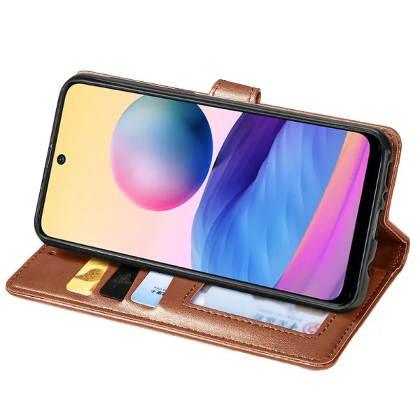 Кожаный чехол-книжка GETMAN Gallant (PU) для Samsung Galaxy S23 FE — Коричневый — фото 3