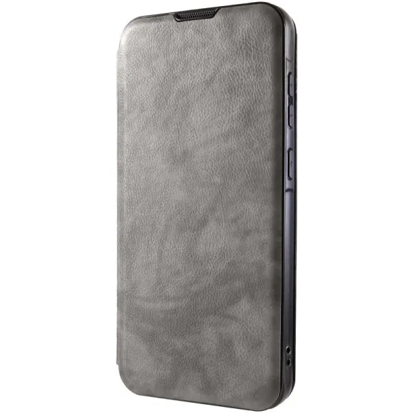 Кожаный чехол-книжка Belora для Samsung Galaxy S23 FE — Серый — фото 3