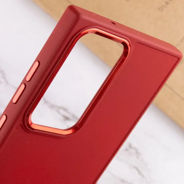TPU чехол Bonbon Metal Style для Samsung Galaxy S23 Ultra — Красный — фото 5