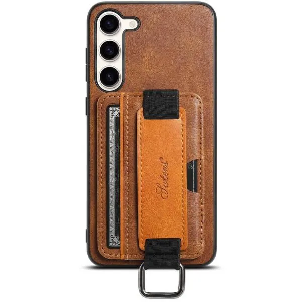 Кожаный чехол Wallet case and straps для Samsung Galaxy S24+ — Коричневый — фото 1 Кожаный чехол Wallet case and straps для Samsung Galaxy S24+ — Коричневый — фото 1