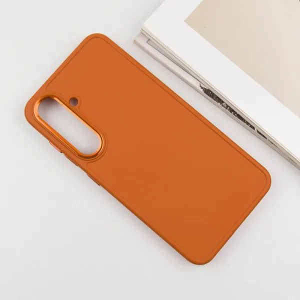 TPU чехол Bonbon Metal Style для Samsung Galaxy S24+ / S25+ — Оранжевый — фото 3