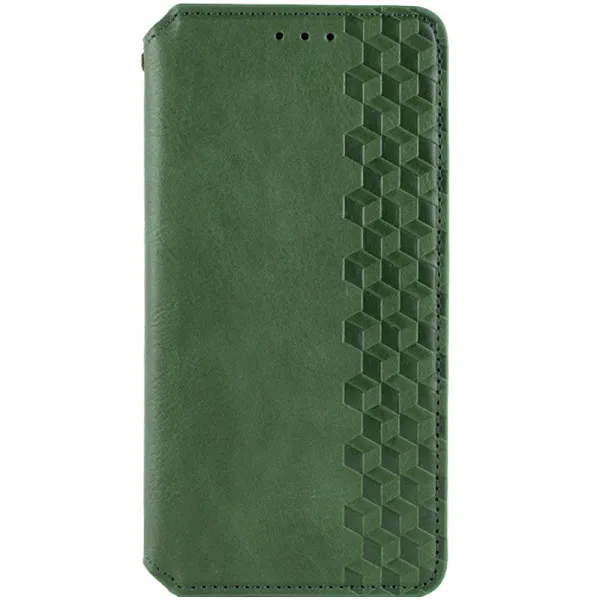 Кожаный чехол-книжка GETMAN Cubic (PU) для Samsung Galaxy S24 — Зеленый — фото 1 Кожаный чехол-книжка GETMAN Cubic (PU) для Samsung Galaxy S24 — Зеленый — фото 1