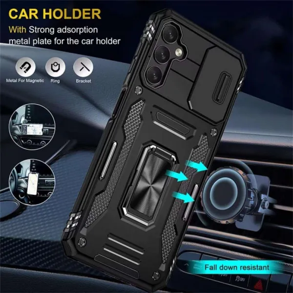 Ударопрочный чехол Camshield Army Ring для Samsung Galaxy S24 — Черный — фото 4 Ударопрочный чехол Camshield Army Ring для Samsung Galaxy S24 — Черный — фото 4