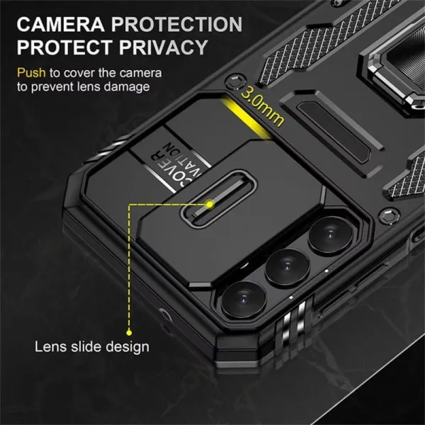 Ударопрочный чехол Camshield Army Ring для Samsung Galaxy S24 — Черный — фото 5 Ударопрочный чехол Camshield Army Ring для Samsung Galaxy S24 — Черный — фото 5