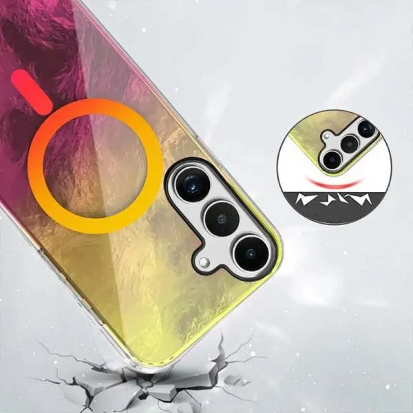 Чехол TPU Shiny Mountain Magnetic Fit для Samsung Galaxy S25+ — Желтый — фото 2
