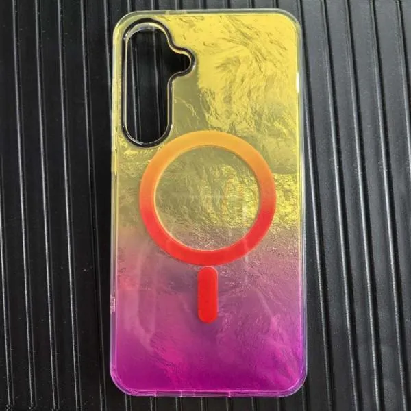 Чехол TPU Shiny Mountain Magnetic Fit для Samsung Galaxy S25+ — Желтый — фото 4