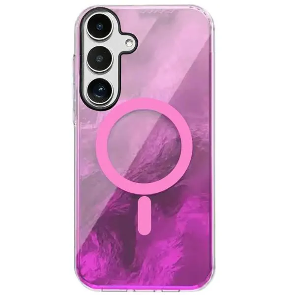 Чехол TPU Shiny Mountain Magnetic Fit для Samsung Galaxy S25+ — Розовый — фото 1 Чехол TPU Shiny Mountain Magnetic Fit для Samsung Galaxy S25+ — Розовый — фото 1