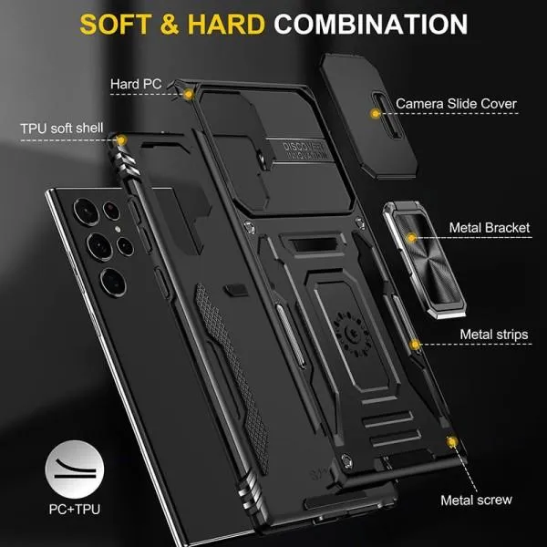 Ударопрочный чехол Camshield Army Ring для Samsung Galaxy S25 Ultra — Черный — фото 5 Ударопрочный чехол Camshield Army Ring для Samsung Galaxy S25 Ultra — Черный — фото 5
