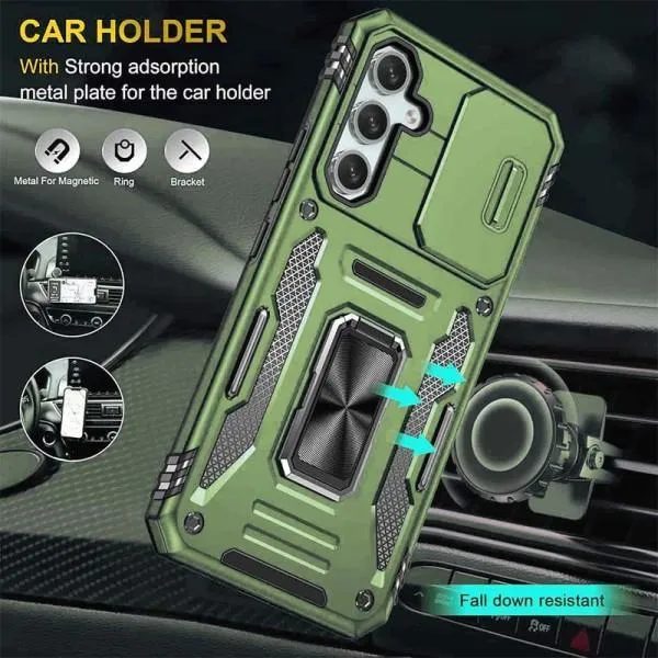 Ударопрочный чехол Camshield Army Ring для Samsung Galaxy S25 / S24 — Оливковый — фото 2 Ударопрочный чехол Camshield Army Ring для Samsung Galaxy S25 / S24 — Оливковый — фото 2