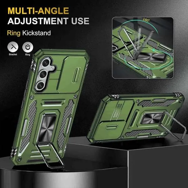 Ударопрочный чехол Camshield Army Ring для Samsung Galaxy S25 / S24 — Оливковый — фото 3 Ударопрочный чехол Camshield Army Ring для Samsung Galaxy S25 / S24 — Оливковый — фото 3