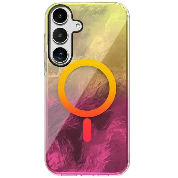 Чехол TPU Shiny Mountain Magnetic Fit для Samsung Galaxy S25 — Желтый — фото 1 Чехол TPU Shiny Mountain Magnetic Fit для Samsung Galaxy S25 — Желтый — фото 1