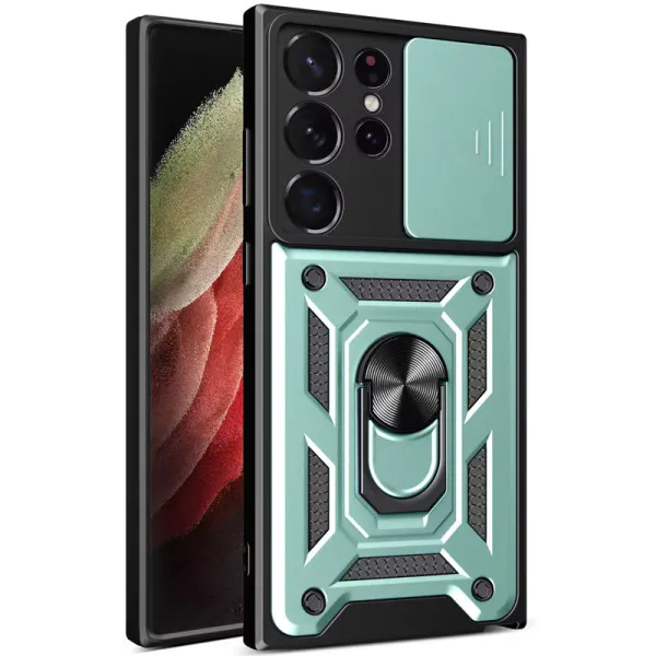 Чехол Ummi Camshield Serge Ring для Samsung Galaxy S26 Ultra — Зеленый — фото 1