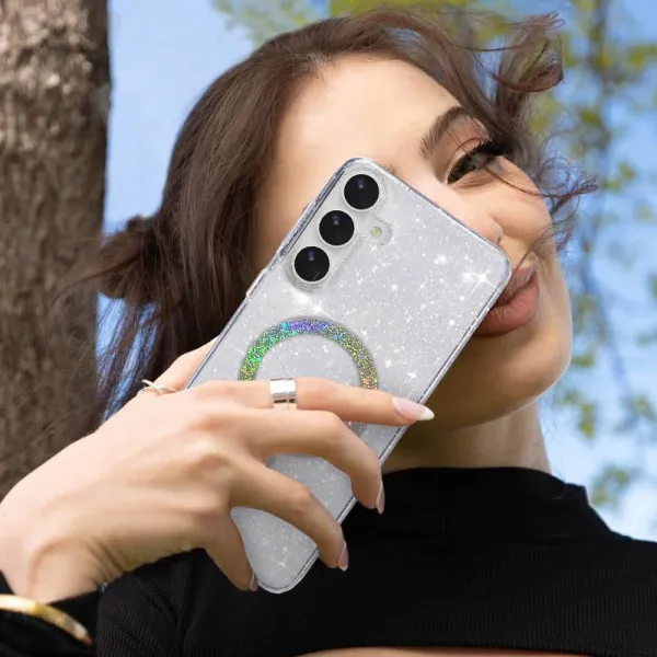Чехол TPU Eclipse Sparkle Magnetic Fit для Samsung Galaxy S26 — Прозрачный — фото 2 Чехол TPU Eclipse Sparkle Magnetic Fit для Samsung Galaxy S26 — Прозрачный — фото 2