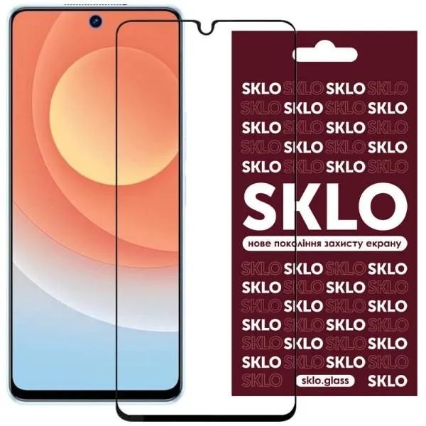 Защитное стекло SKLO 3D для TECNO POP 5 — Черный — фото 4