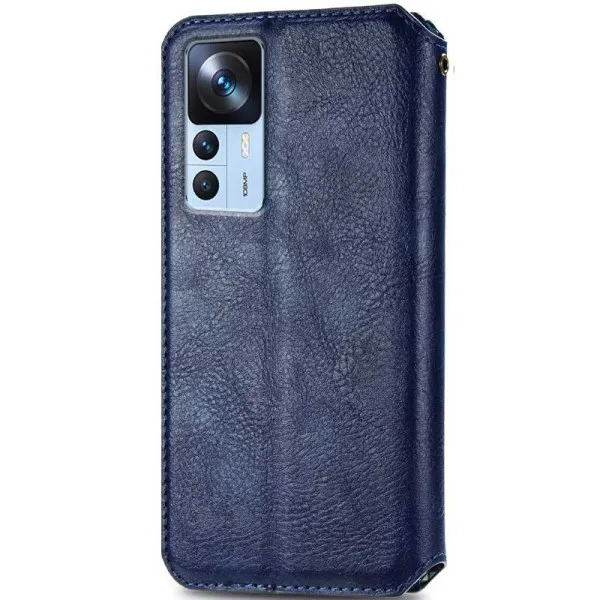 Кожаный чехол-книжка GETMAN Cubic (PU) для Xiaomi 12T / 12T Pro — Синий — фото 2 Кожаный чехол-книжка GETMAN Cubic (PU) для Xiaomi 12T / 12T Pro — Синий — фото 2