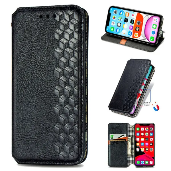 Кожаный чехол-книжка GETMAN Cubic (PU) для Xiaomi 12T / 12T Pro — Черный — фото 4 Кожаный чехол-книжка GETMAN Cubic (PU) для Xiaomi 12T / 12T Pro — Черный — фото 4