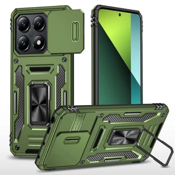 Ударопрочный чехол Camshield Army Ring для Xiaomi 14T — Оливковый — фото 1 Ударопрочный чехол Camshield Army Ring для Xiaomi 14T — Оливковый — фото 1