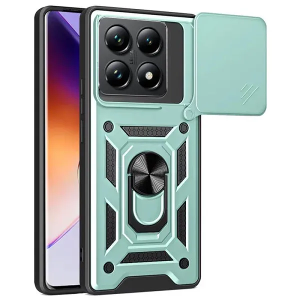 Чехол Ummi Camshield Serge Ring для Xiaomi 14T — Зеленый Чехол Ummi Camshield Serge Ring для Xiaomi 14T — Зеленый