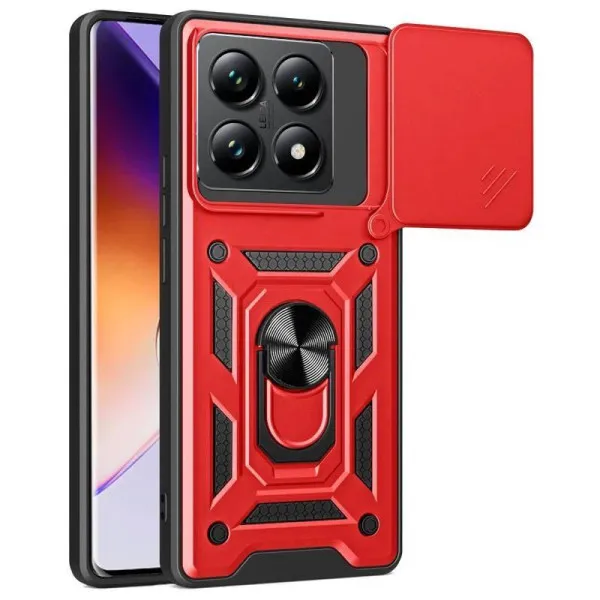 Чехол Ummi Camshield Serge Ring для Xiaomi 14T — Красный Чехол Ummi Camshield Serge Ring для Xiaomi 14T — Красный