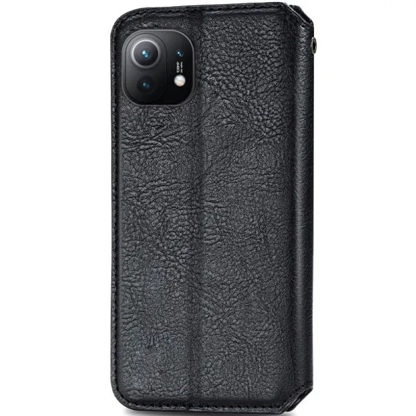 Кожаный чехол-книжка GETMAN Cubic (PU) для Xiaomi Mi 11 — Черный — фото 3 Кожаный чехол-книжка GETMAN Cubic (PU) для Xiaomi Mi 11 — Черный — фото 3