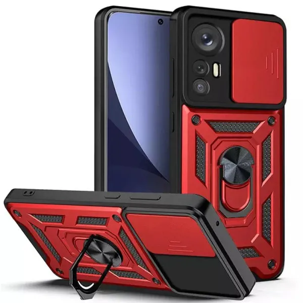 Чехол Ummi Camshield Serge Ring для Xiaomi 12 Lite — Красный Чехол Ummi Camshield Serge Ring для Xiaomi 12 Lite — Красный