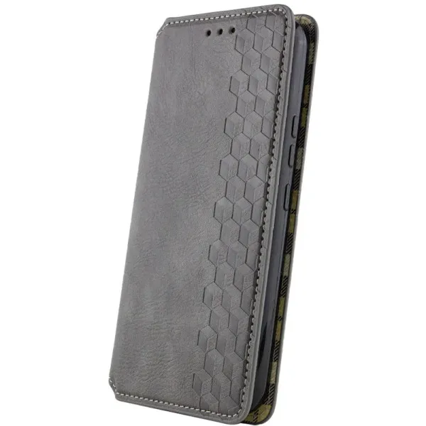 Кожаный чехол-книжка GETMAN Cubic (PU) для Xiaomi Poco F5 Pro — Серый — фото 2 Кожаный чехол-книжка GETMAN Cubic (PU) для Xiaomi Poco F5 Pro — Серый — фото 2