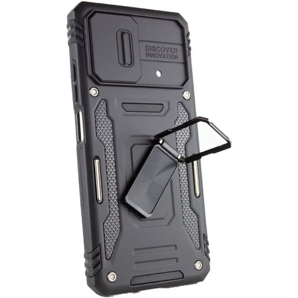 Ударопрочный чехол Camshield Army Ring для Xiaomi Poco F5 / Note 12 Turbo — Черный — фото 4