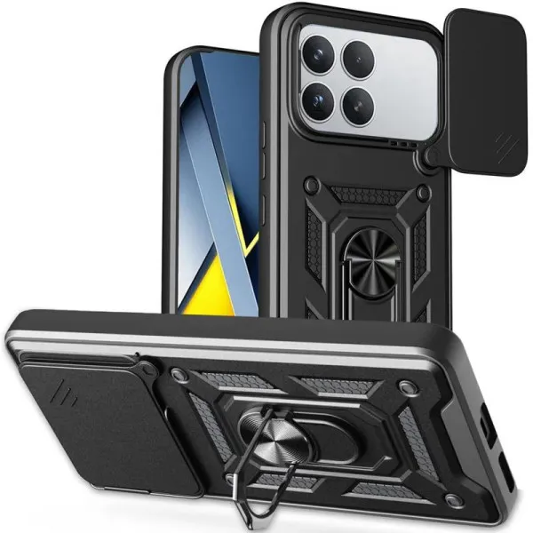Чехол Ummi Camshield Serge Ring для Xiaomi Poco F8 Pro — Черный — фото 1 Чехол Ummi Camshield Serge Ring для Xiaomi Poco F8 Pro — Черный — фото 1