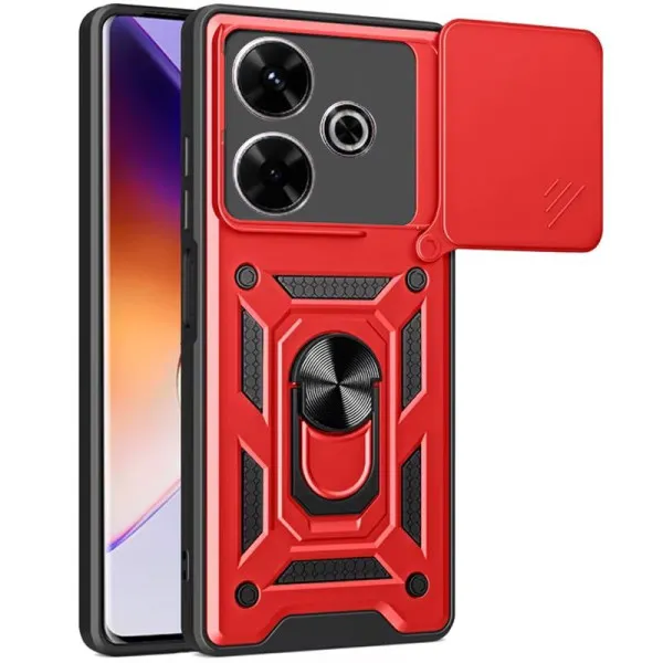 Чохол Ummi Camshield Serge Ring для Xiaomi Redmi 13 4G / Poco M6 4G — Червоний Чохол Ummi Camshield Serge Ring для Xiaomi Redmi 13 4G / Poco M6 4G — Червоний