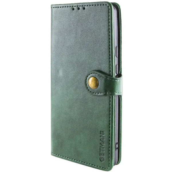 Кожаный чехол-книжка GETMAN Gallant (PU) для Xiaomi Poco M7 4G (Global) — Зеленый — фото 2 Кожаный чехол-книжка GETMAN Gallant (PU) для Xiaomi Poco M7 4G (Global) — Зеленый — фото 2