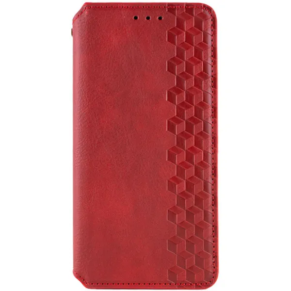 Кожаный чехол-книжка GETMAN Cubic (PU) для Xiaomi Poco X8 Pro Max — Красный — фото 1