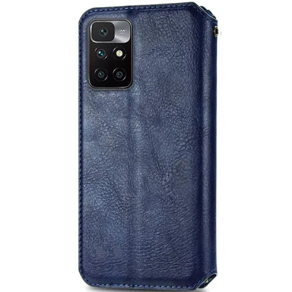 Шкіряний чохол-книжка GETMAN Cubic (PU) для Xiaomi Redmi 10 — Синій — фото 3
