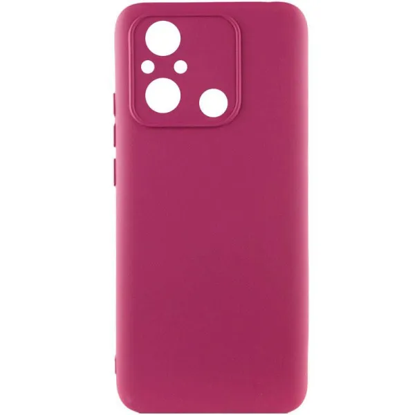 Чехол Silicone Cover Ummi Lakshmi Full Camera (AA) для Xiaomi Redmi 12C / Poco C55 — Бордовый